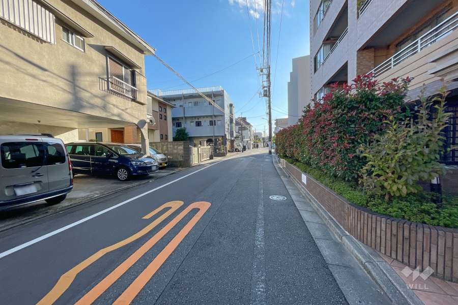敷地南東側の前面道路　