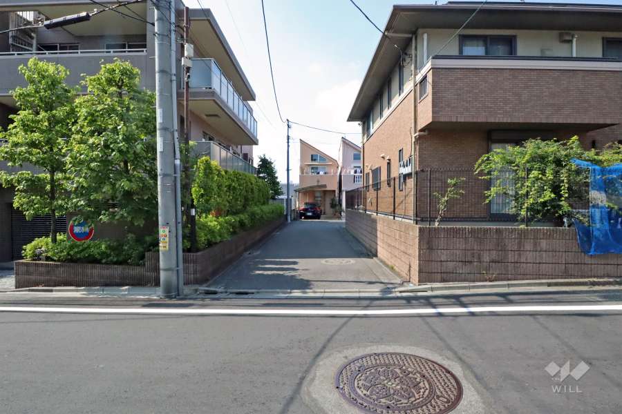 敷地東側の前面道路(南側から)