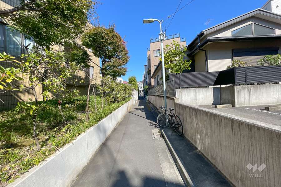 敷地東側の前面道路（南側から）