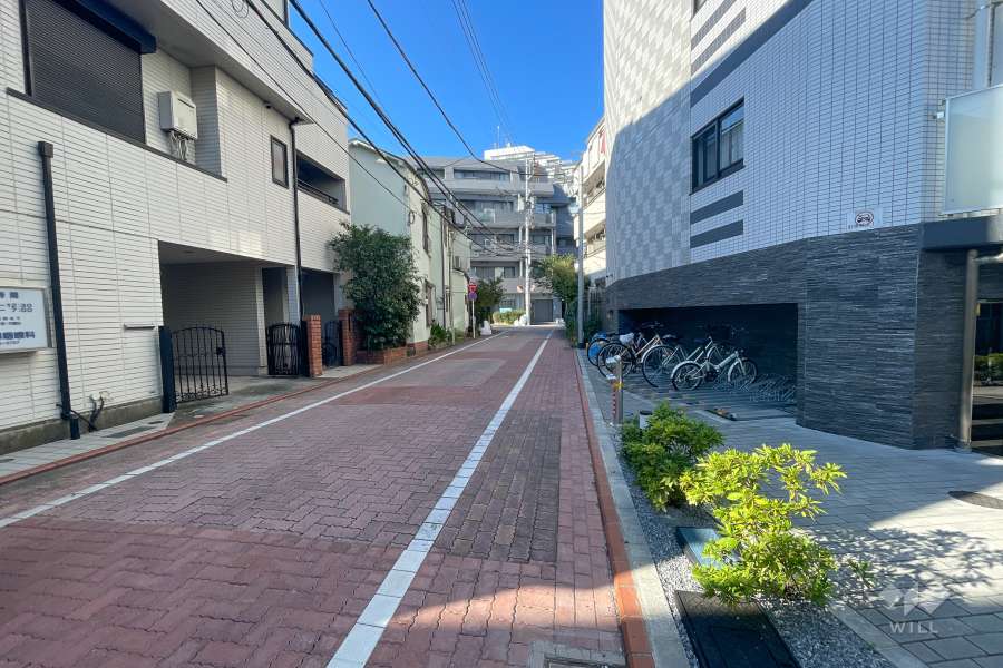 敷地南側の前面道路（東側から）