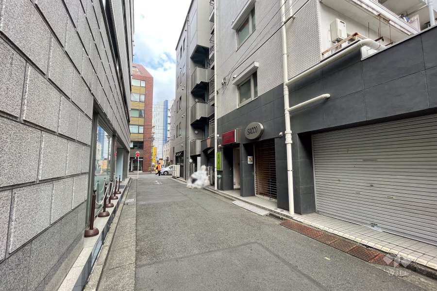 敷地西側の前面道路（南側から）