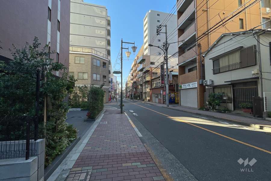 敷地北側の前面道路　