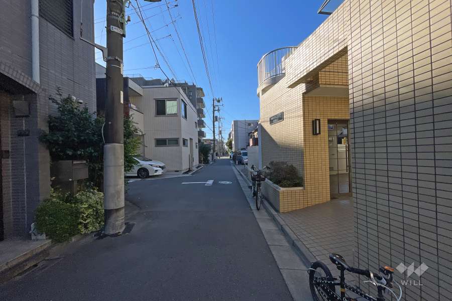 敷地南側の前面道路（東側から）