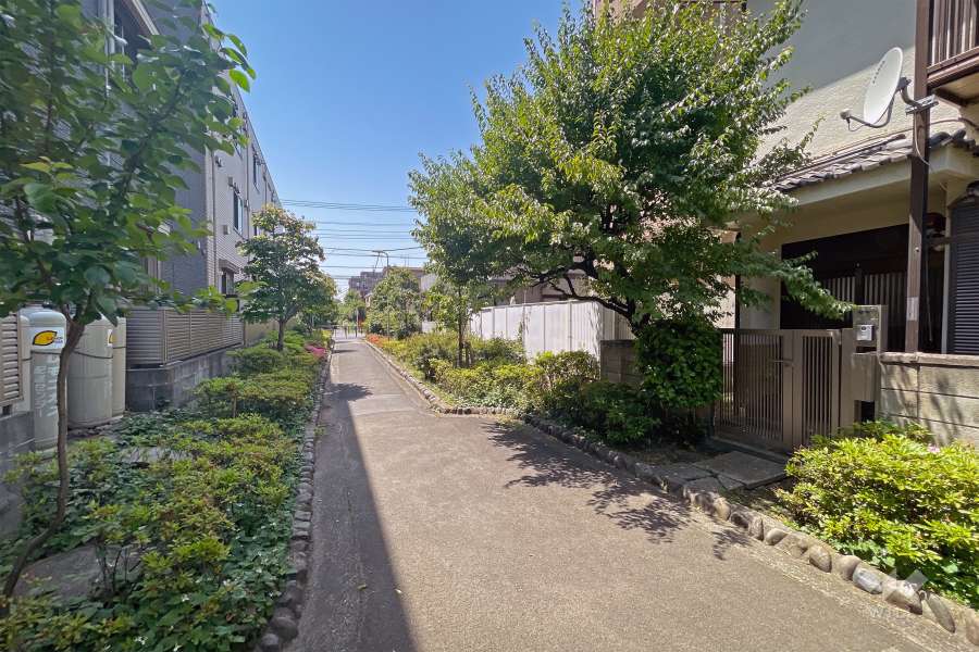 敷地南側の通路（西側から）