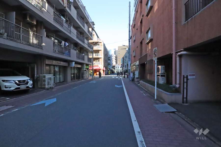 敷地北側の前面道路（西側から）