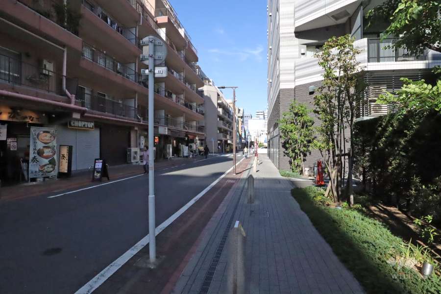 敷地東側の前面道路（南側から）