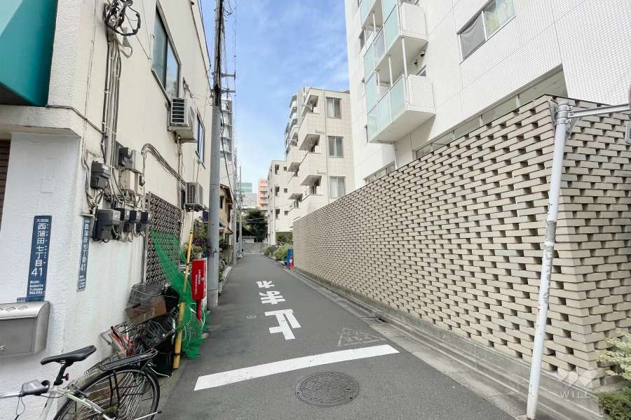 敷地南側の前面道路（東側から）