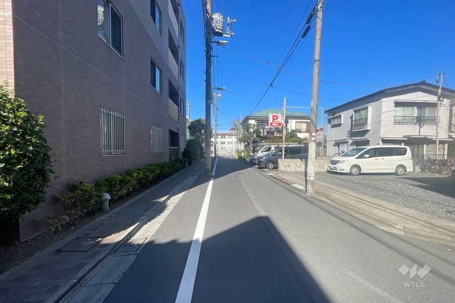 敷地東側の前面道路（南側から）