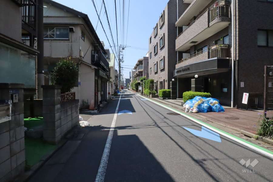 敷地東側の前面道路(北側から)
