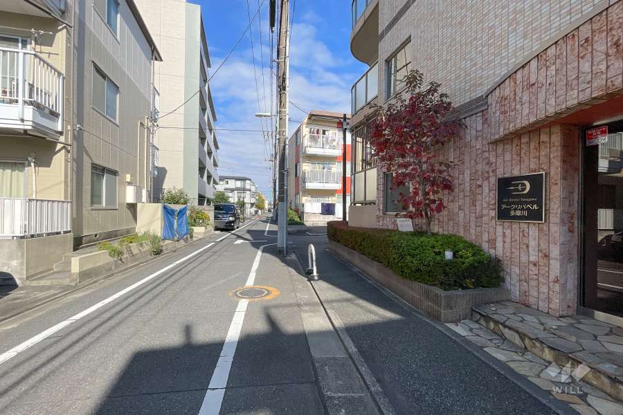 敷地西側の前面道路（南側から）