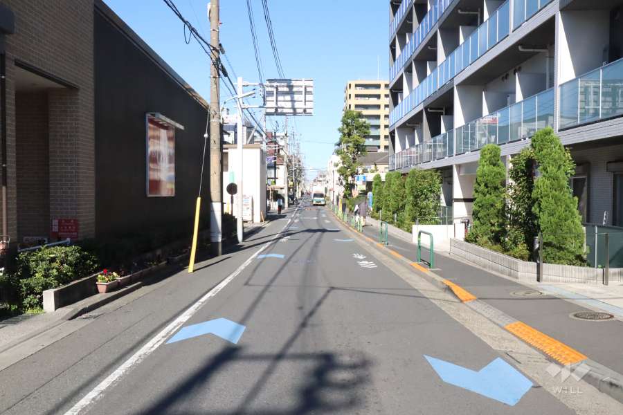 敷地西側の前面道路(南側から)