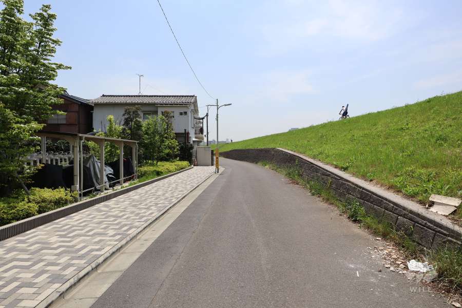 敷地西側の前面道路（北側から）