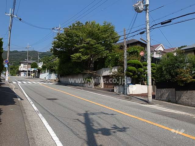 前面道路は二車線のバス通りです。交通量はそれほど多くありません。