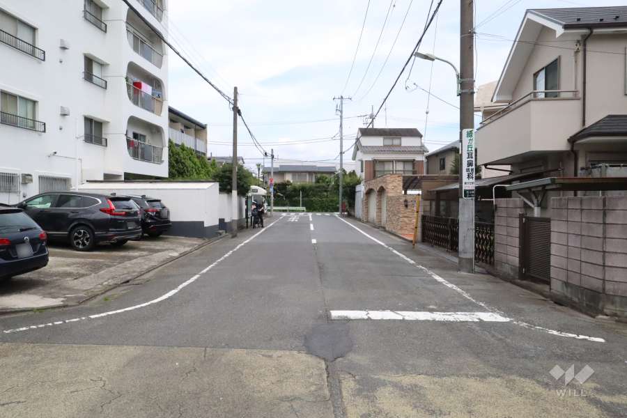 敷地東側の前面道路（南側から）