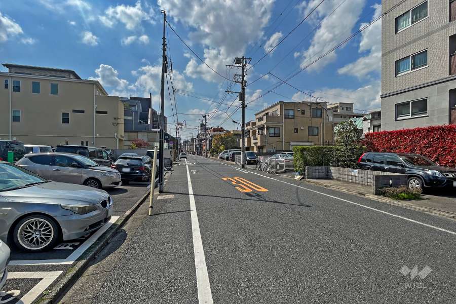 敷地南側の前面道路(東側から)