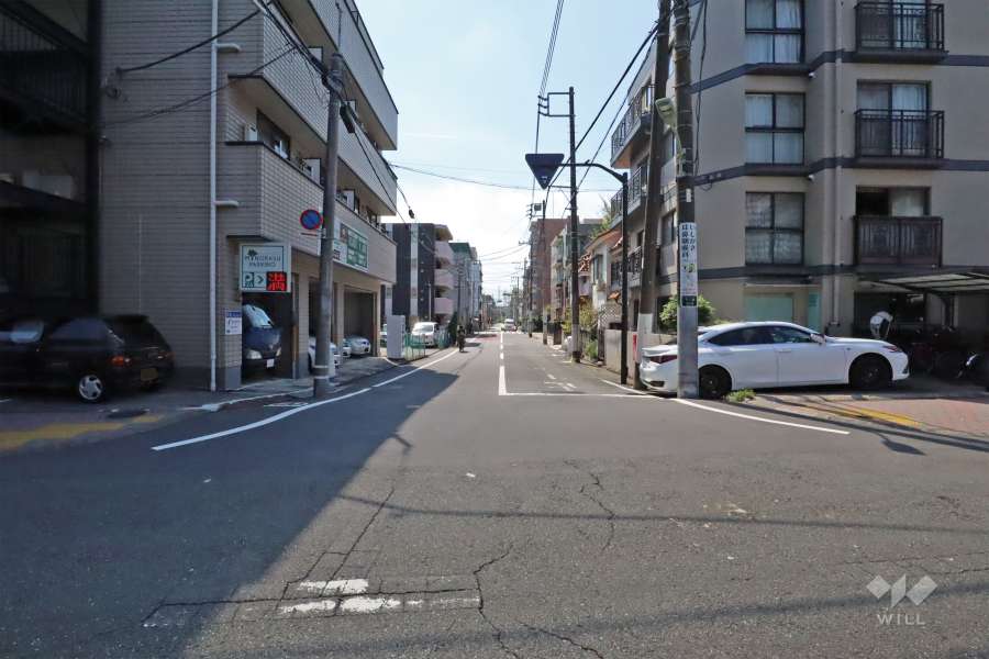 敷地東側の前面道路(南側から)