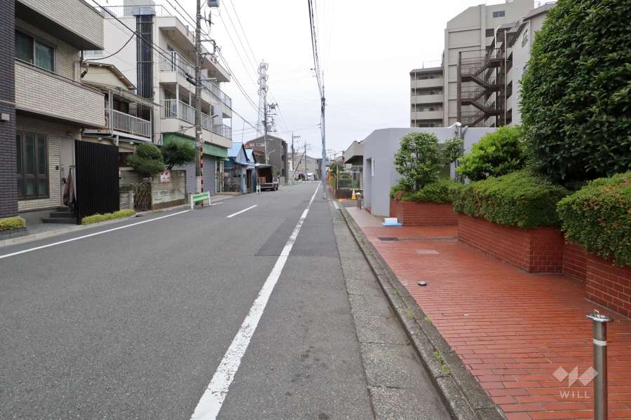 敷地北側の前面道路（西側から）