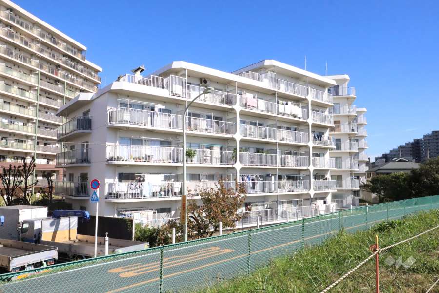 多摩川ビューハイツの外観（南側から）