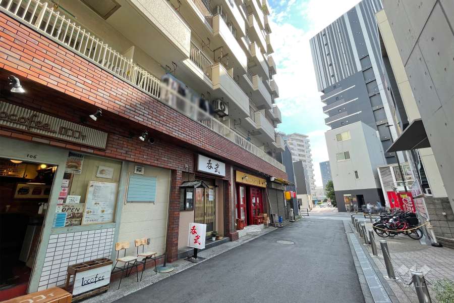 敷地西側の前面道路（北側から）