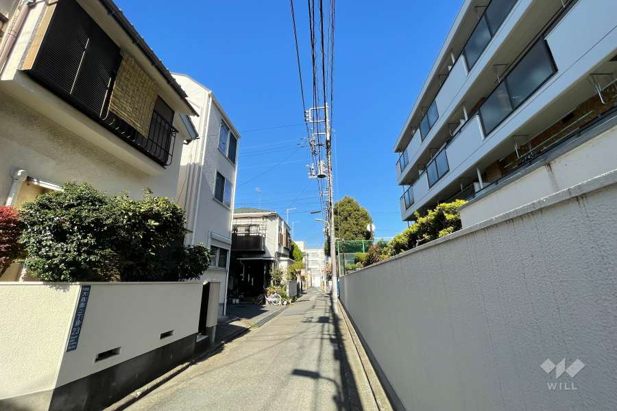 敷地西側の前面道路（南側から）