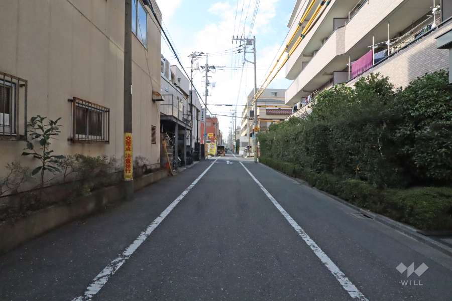 敷地南側の前面道路（東側から）