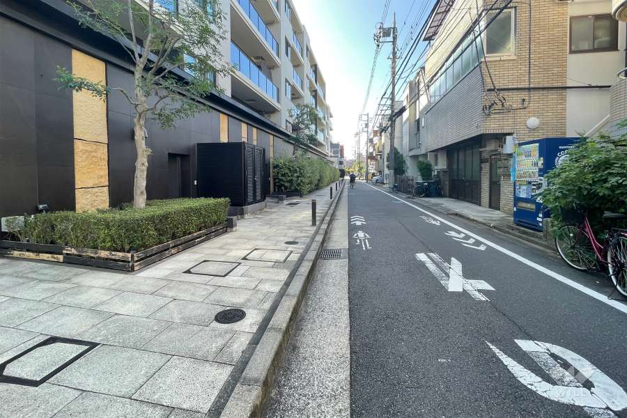 敷地の西側前面道路（北側から）