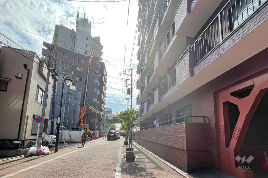 敷地南東側の前面道路　