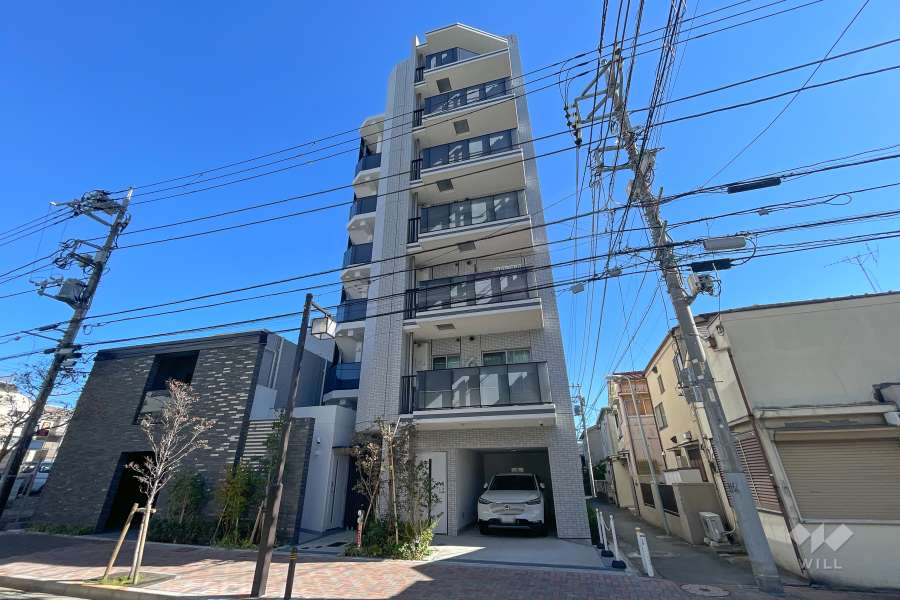 シーンズ大森パークサイドの外観（南西側から）