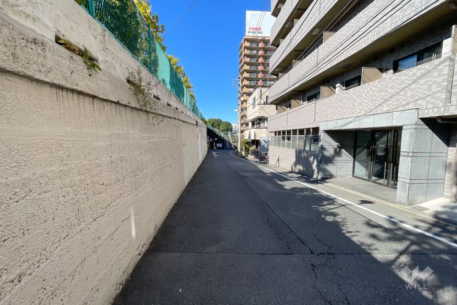 敷地南側の前面道路（東側から）