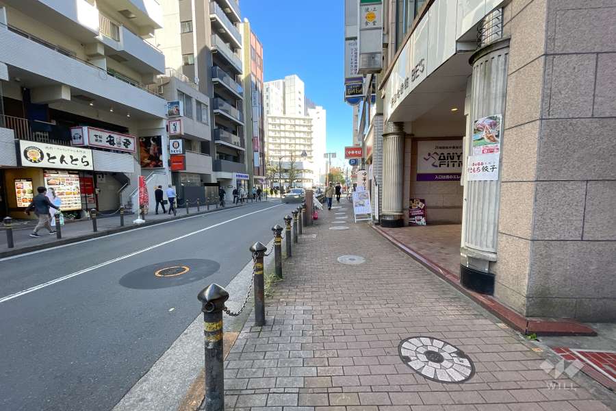 敷地北側の前面道路（西側から）