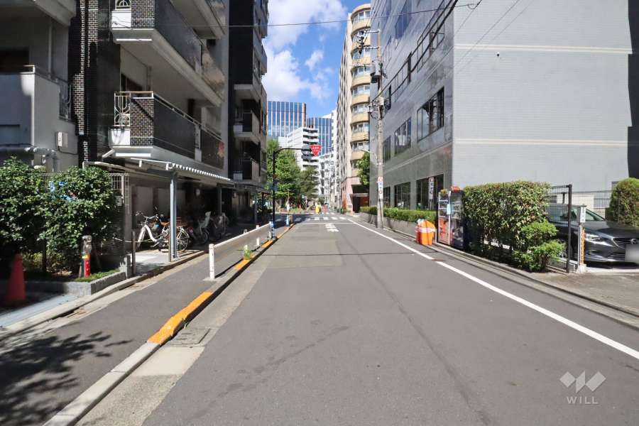 敷地東側の前面道路（南側から）