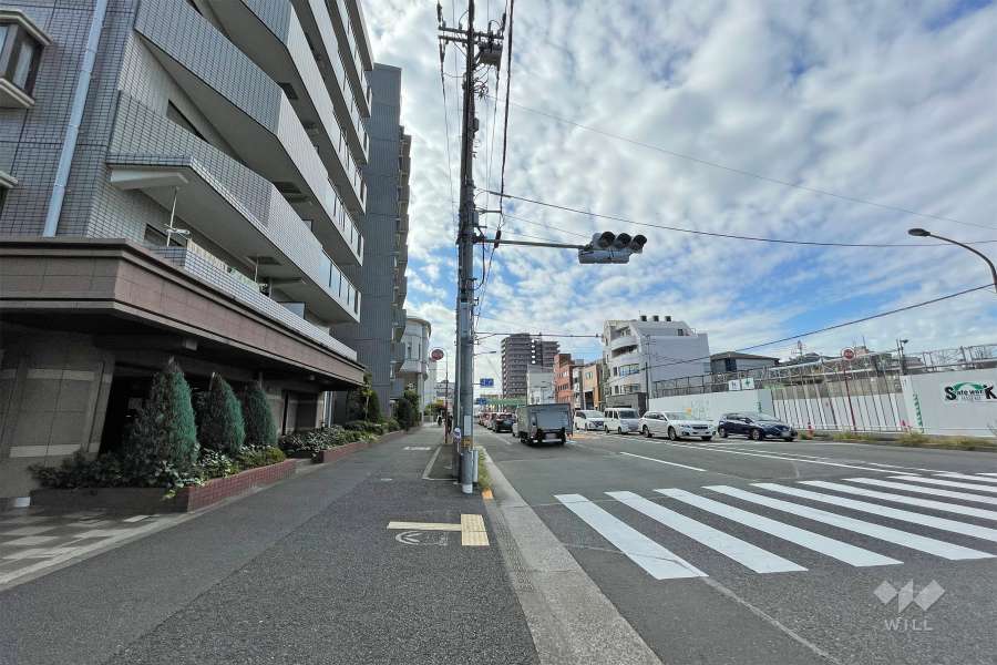 敷地西側の前面道路