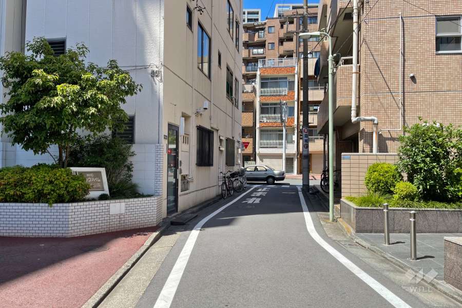 敷地東側の前面道路（南側から）