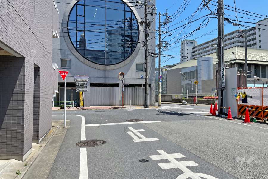 敷地南側の前面道路（西側から）
