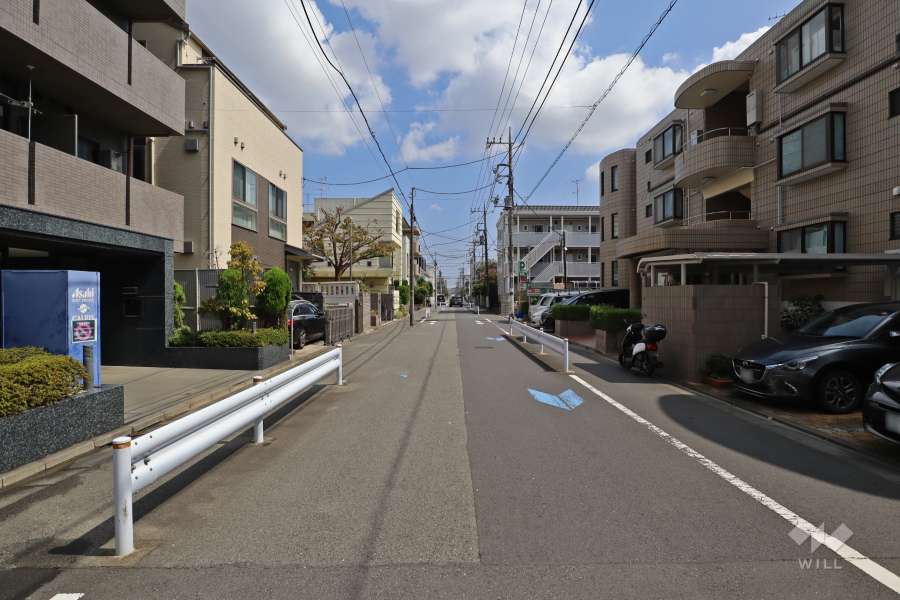 敷地南側の前面道路（西側から）