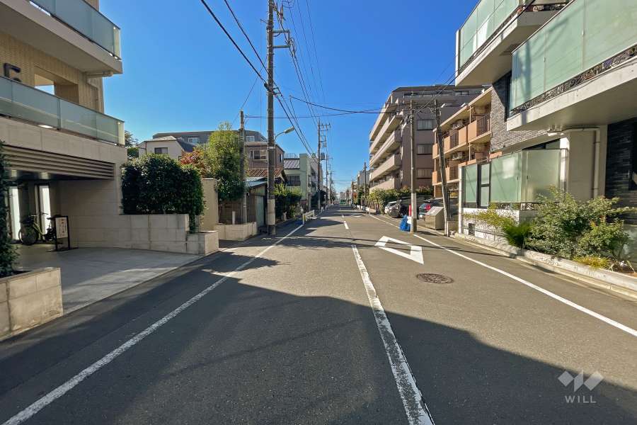 敷地北側の前面道路（東側から）