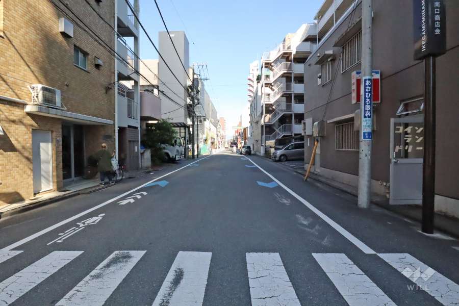 敷地北側の前面道路(西側から)