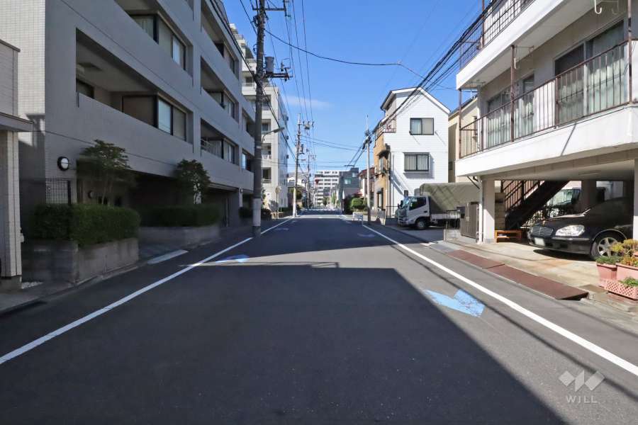 敷地東側の前面道路（南側から）