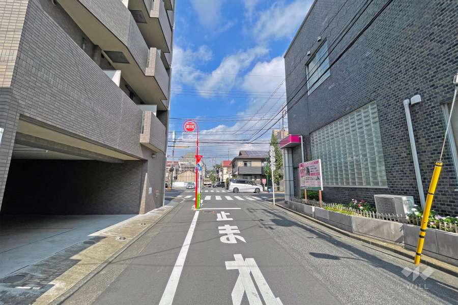 敷地の北東側道路（南東側から）