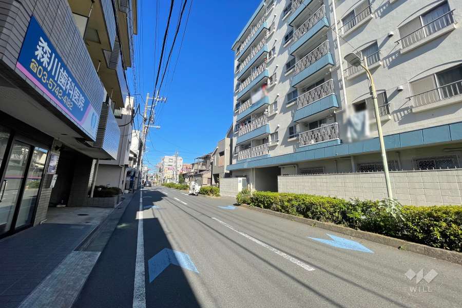 敷地南西側の前面道路