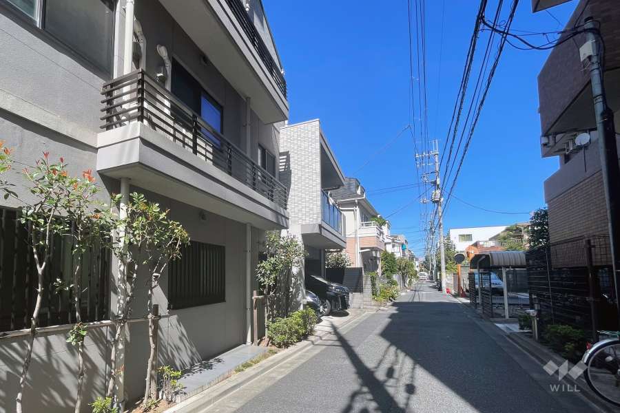 敷地の東側前面道路（南側から）