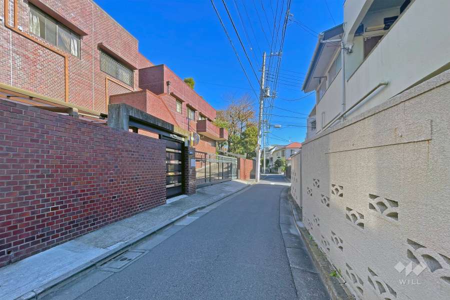 敷地の南側前面道路（西側から）