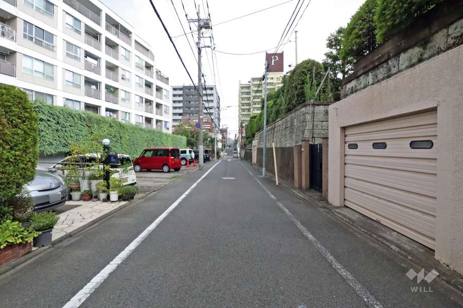 敷地東側の前面道路(南側から)