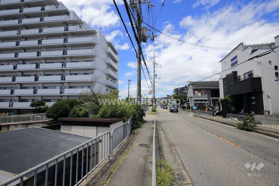 敷地東側の前面道路（武庫川パークロード）