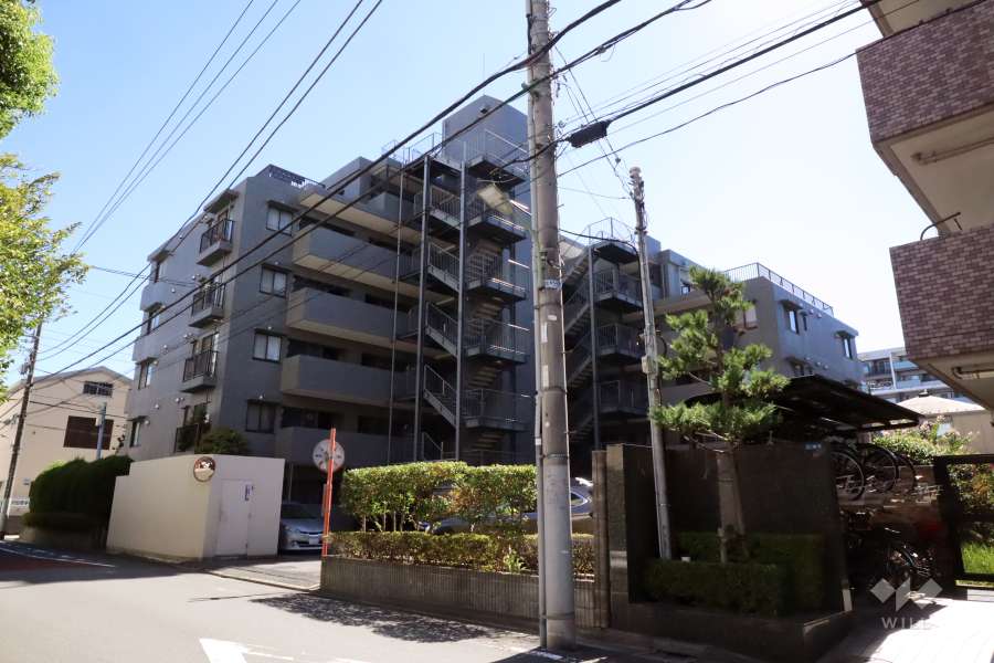 ベルシャトゥ仲池上の外観(北東側から)