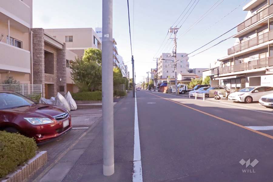 敷地東側の前面道路(南側から)
