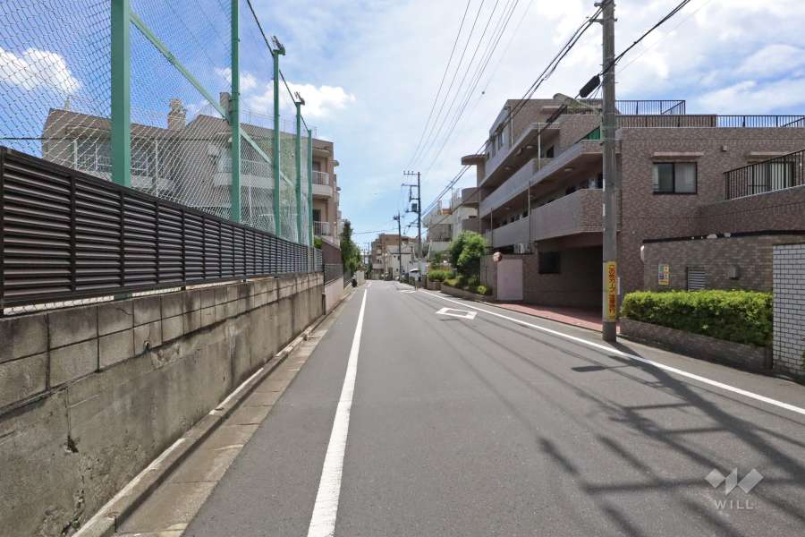 敷地東側の前面道路（北側から）