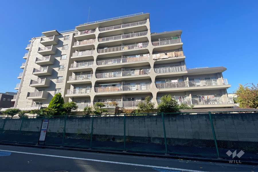 メガロン仲六郷の外観（北東側から）