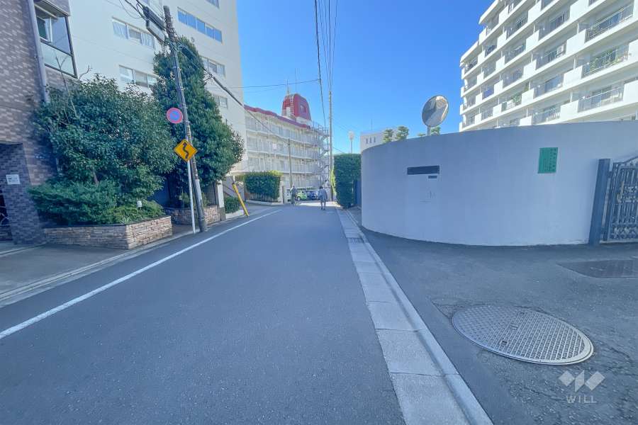 敷地南東側の前面道路　