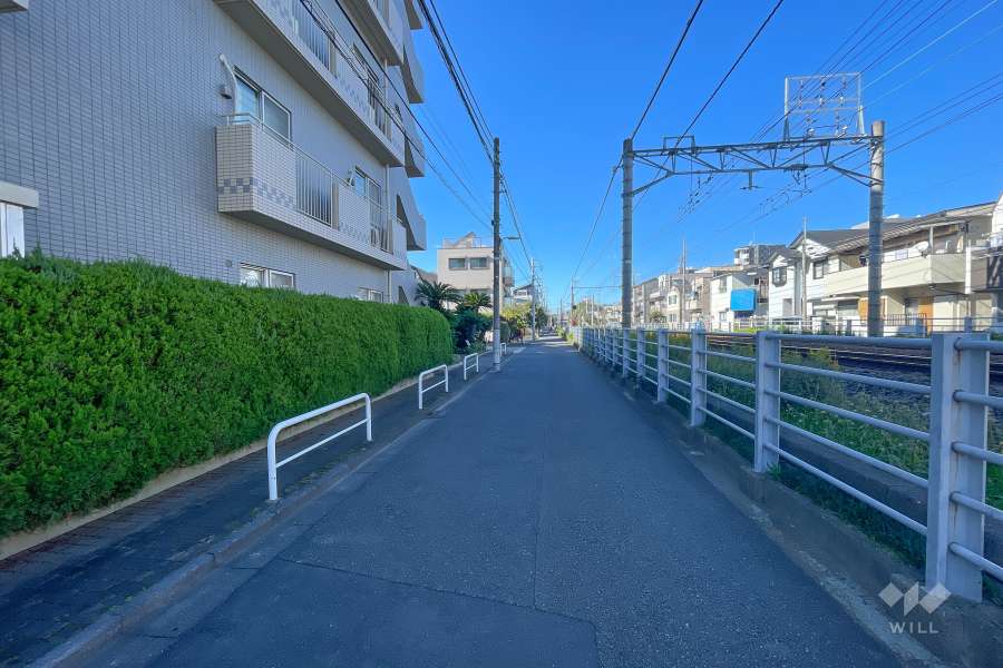 敷地北東側の前面道路　